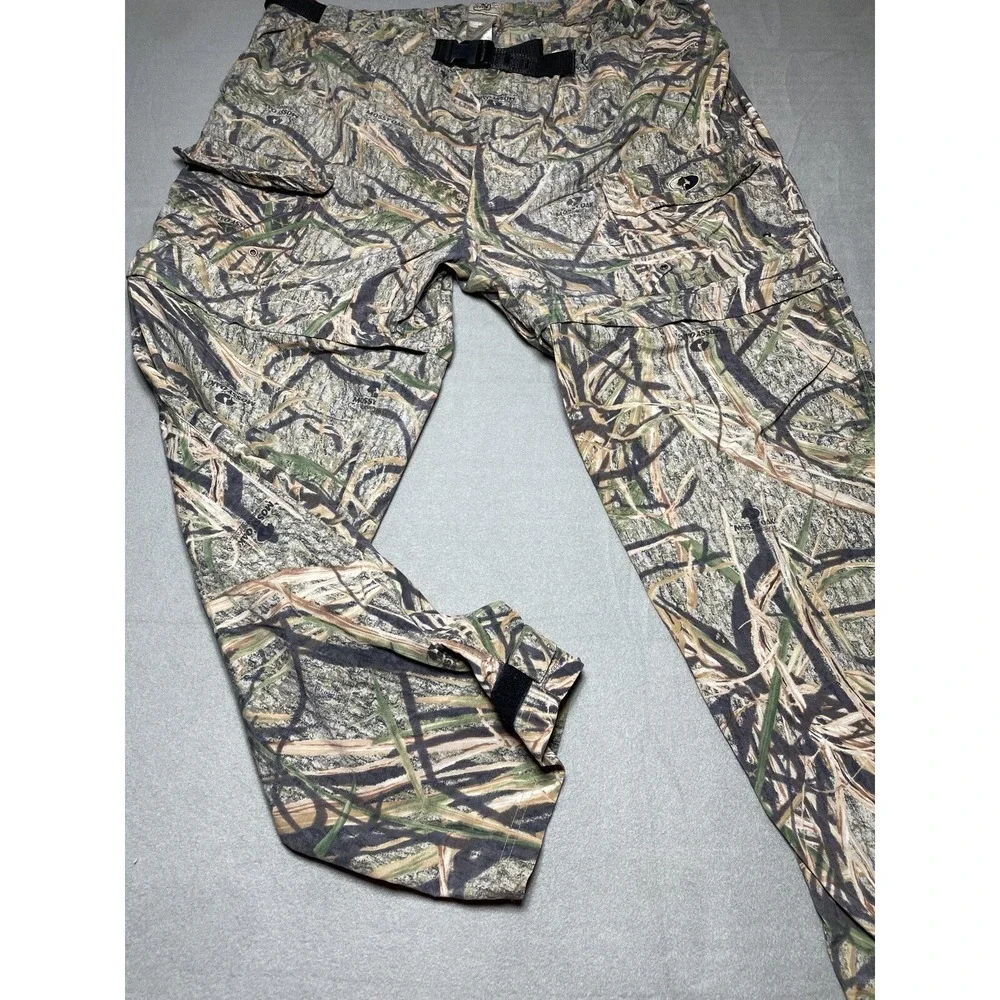 Men's 2XL Mossy Oak Camo Cargo Pants Nylon Break Up‎ Outdoor Lightweight Belt